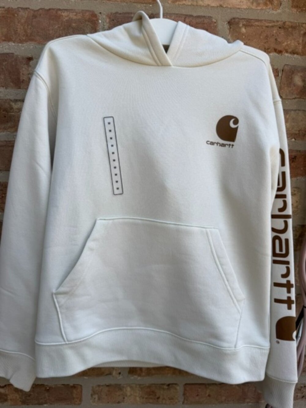 Carhartt boys' graphic hoodie logo printed down the left sleeve- Medium (10/12)
